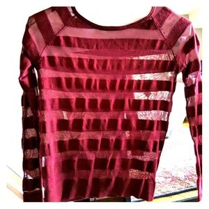 Flirty wine colored sweater blouse